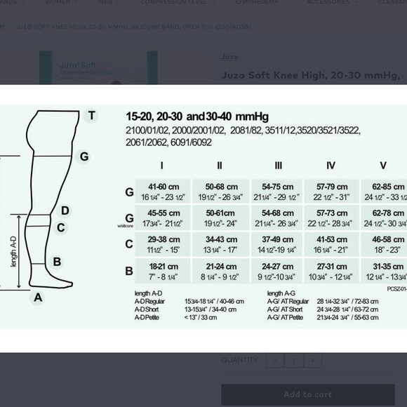 Juzo Soft Knee High, 20-30 mmHg, Silicone Band, Open Toe Compression Socks - Picture 4 of 5